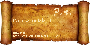 Panitz Arkád névjegykártya